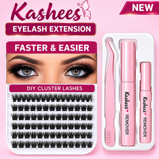 Kashees DIY Cluster Lashes Extension Kit – Eyelash Extensions with Tweezers & Remover