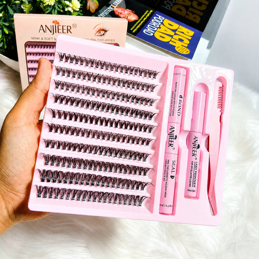 Anjieer Mink & Soft Natural DIY Cluster Lashes Extension Kit